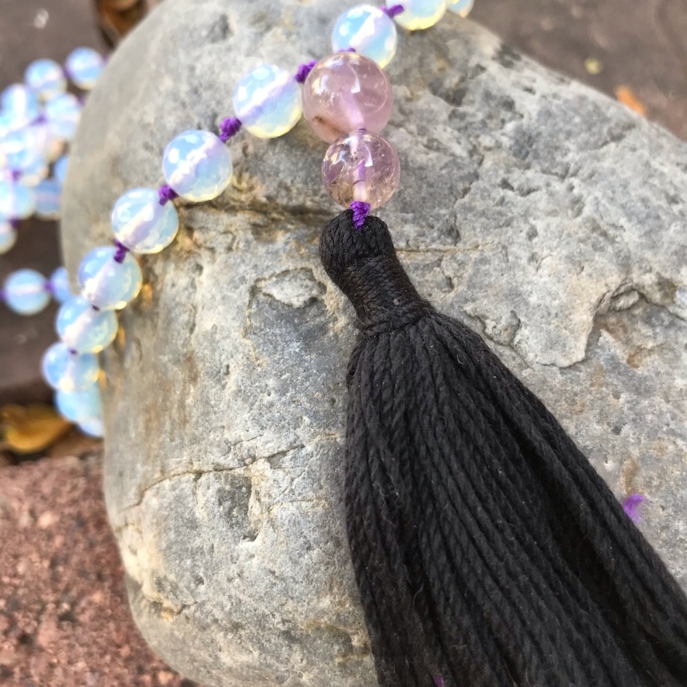 Handmade Hammered Opalite Mala